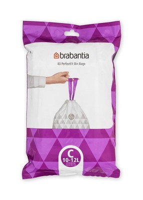 Brabantia PerfectFit Mülleinlagen (Größe 40 Stück (1er Pack), weiß - Code C 