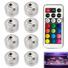 9 PCS Small Submersible LED Lights with Remote Hot Tub Lights Underwater