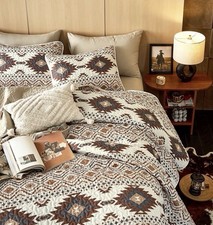 Southwestern Aztec Western Quilt Set King 3pc Bedspread Rustic Ranch Decor