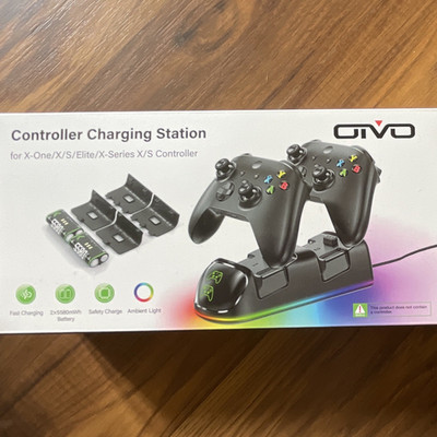 OIVO Black Controller Charging Station w/ LED Light, USB for Xbox One Series X|S