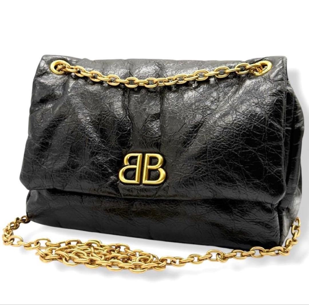 Unused Balenciaga 2way chain shoulder bag Monaco black 3669