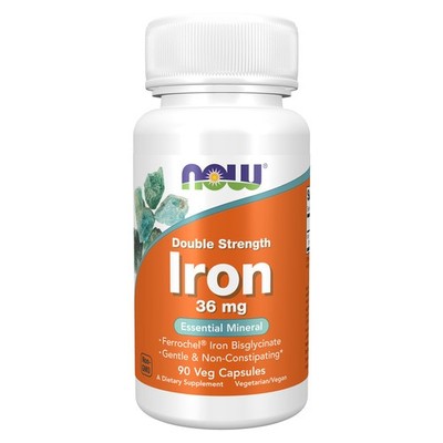 NOW Foods Iron Double Strength (36  mg) 90 Veg Capsules