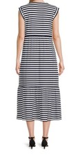 Tommy Hilfiger Women's Dress Size M Sleeveless A-Line Midi V Neck Striped
