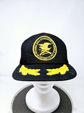 VTG NRA Scrambled Egg Trucker Hat Men's Snapback Mesh USA Black Gold Leaf Brim