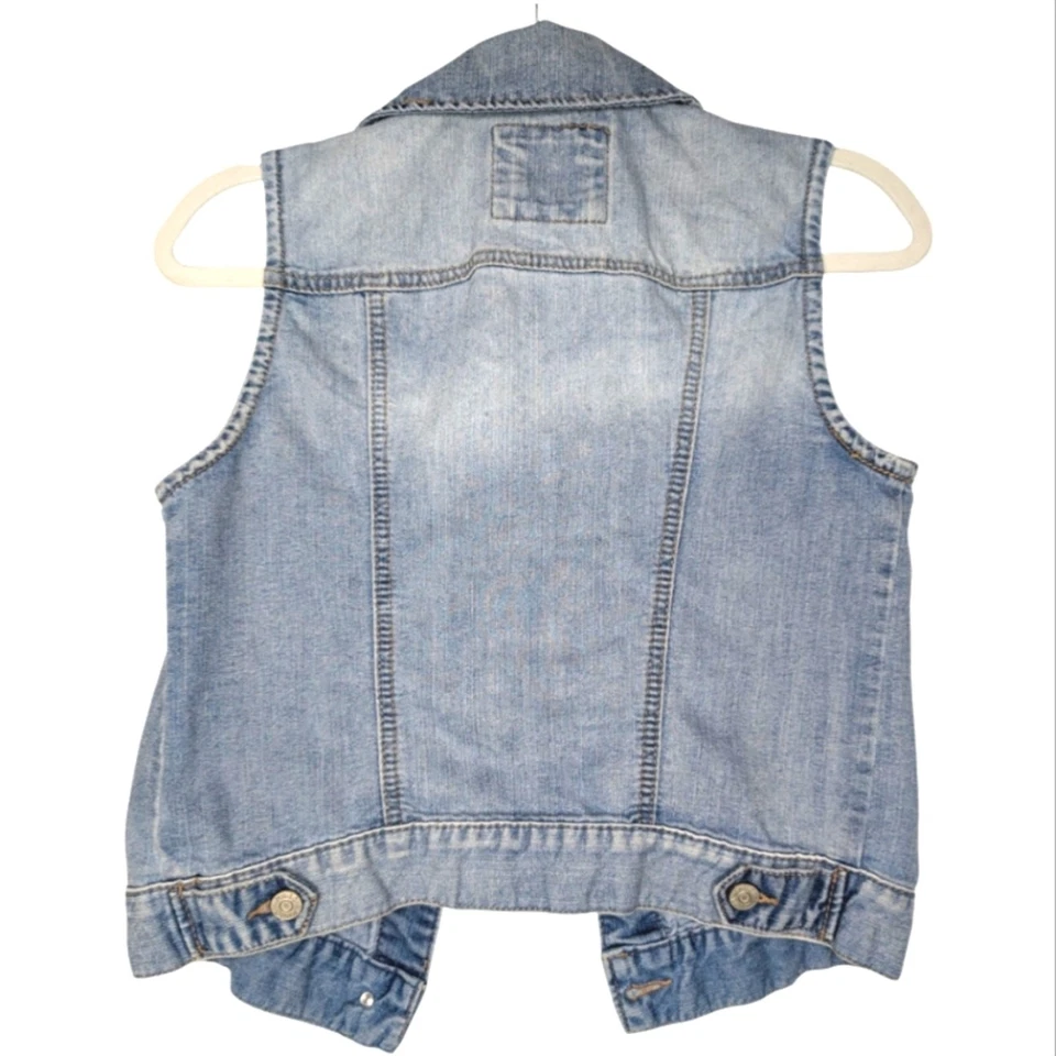 Chaleco Vaquero Boho Vintage Años 90 Y2K Western Grunge Pradera Sin Mangas Pequeño Foto 3 de 4