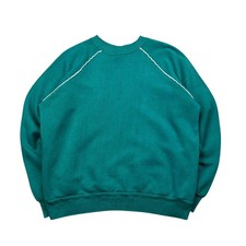 Vintage 70s Teal Sweatshirt Pullover Men's Large Loungewear Cropped