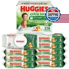 Huggies Extra Large Baby Wipes Unscented 9 Packs 378 Wipes