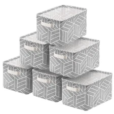 6 Pcs Storage Basket Foldable Cube Fabric Bins Square Mini Box Receive Organi...