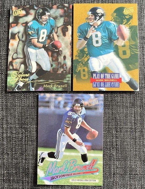 1997 Fleer Ultra Mark Brunell Talent Show Play Of The Game Gold Medallion 3 Card