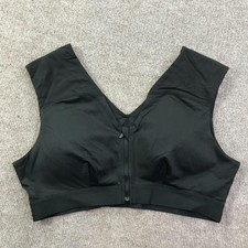 Tommie Copper Sports Bra Womens 3XL Black Front Zip Compression Copper Znergy