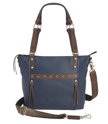 Gun Tot'n Mama's Concealed Carry Indigo Leather Handbag Purse, GTM122