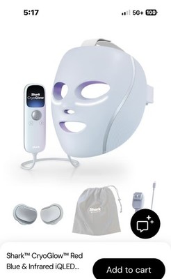 Shark CryoGlow LED Face Mask Anti-Age & Blemish Repair blue or purple available