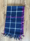 J CREW SCARF WRAP,  Buffalo Plaid Fringe Blue White Pink Rectangle, 77 x 24 NWT — photo 1