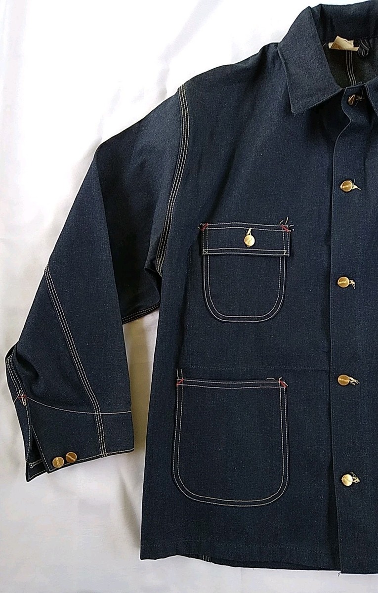 Vintage Carhartt Denim Jacket 8c Unlined Darkstone Chore