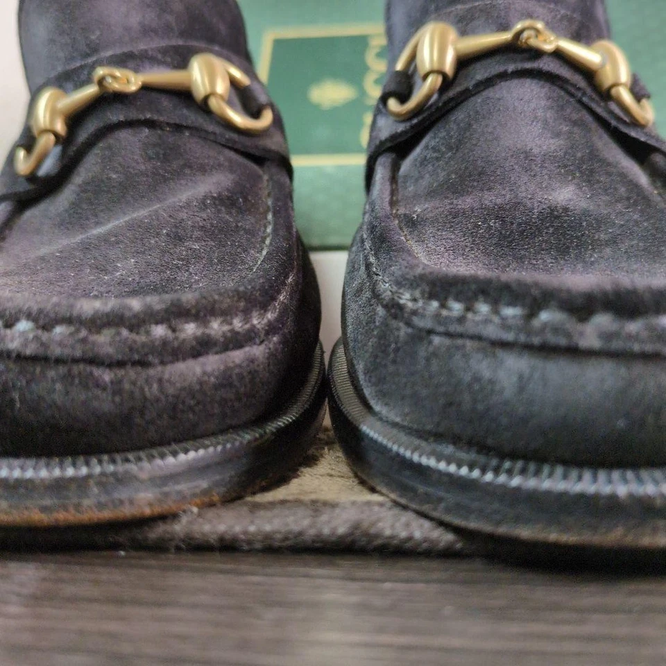 GUCCI Botas HorseBit Talla EU 37.5 /US 7.5 Gamuza Negro Artículo Usado, Hecho en Italia--- Foto 4 de 4