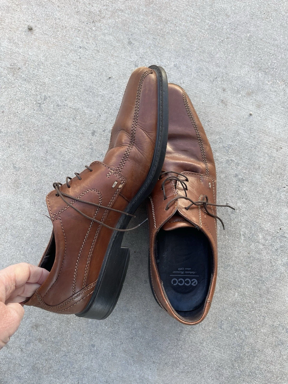 Scarpe Oxford da uomo ECCO in pelle marrone taglia 47 US 13
