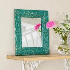 Sungmor Cast Iron Wall Mirror Vintage Home Decor Wall-Mount Ornate Frame Mirrors