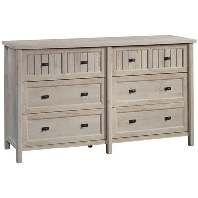 Sauder Costa Engineered Wood 6 Drawer Dresser in Chalked Chestnut