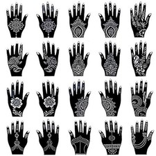 Henna Tattoo Stencil Kit/Temporary Tattoo Template Set of 20 Sheets, Indian Arab