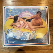 Vintage 2000 Intex The Wet Set Inflatable Dolphin Island #58212 Pool Float 72"