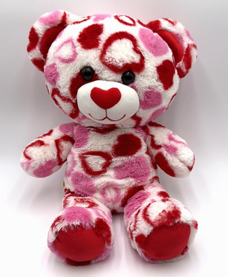 Build A Bear Big Hearts Teddy Plush 17'' Valentine's Day Red Pink Stuffed BAB