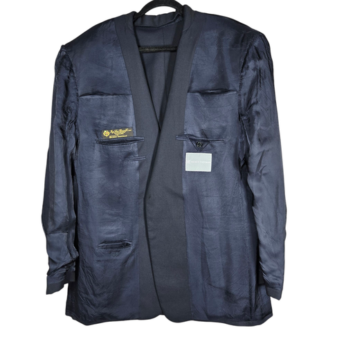 Hickey Freeman Madison Loro Piana Super 130s 46L Black Wool Suit Jacket Vintage - Picture 7 of 12