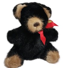 Vtg RARE BEAR 1982 Genuine Mink Fur Teddy Bear Plush Toy 7" with Tags EUC 80's