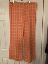 Vintage Vintage Orange Homemade Pants 1950’s 1960’s Size 20 2XL Flair Elastic