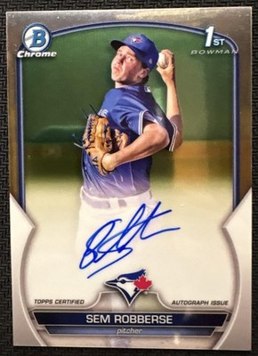 2023 Bowman Chrome Sem Robberse #CPA-SR Auto 1st Prospect Blue Jays