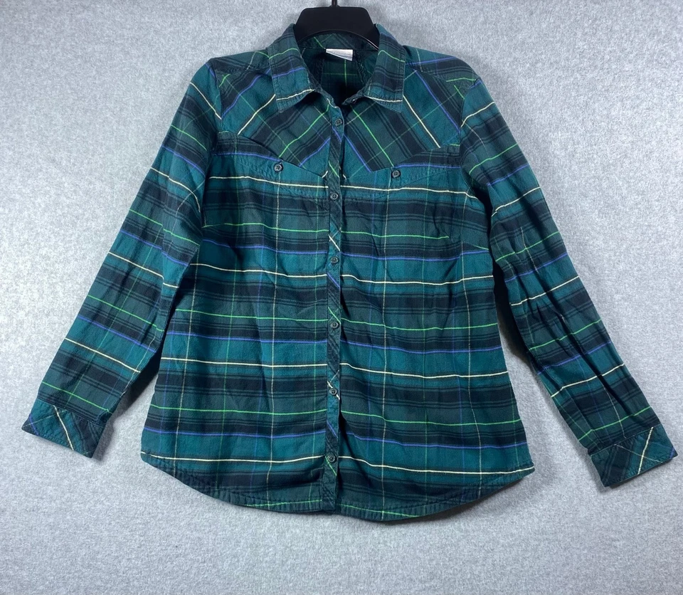 Columbia Men's Dress Shirt XL Green Plaid Cotton Button-Down - Image 1 of 4