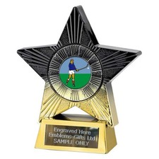Male Shinty Player Award (St6) 140mm Star Trophy Engraved Free