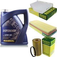MANN-FILTER Inspektionspaket 5L Mannol Defender 10W-40 FüR Vw Golf V 2.0 Gti