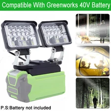 For Greenworks 40V Series Battery Powered Dual-head LED Work Light Emergency