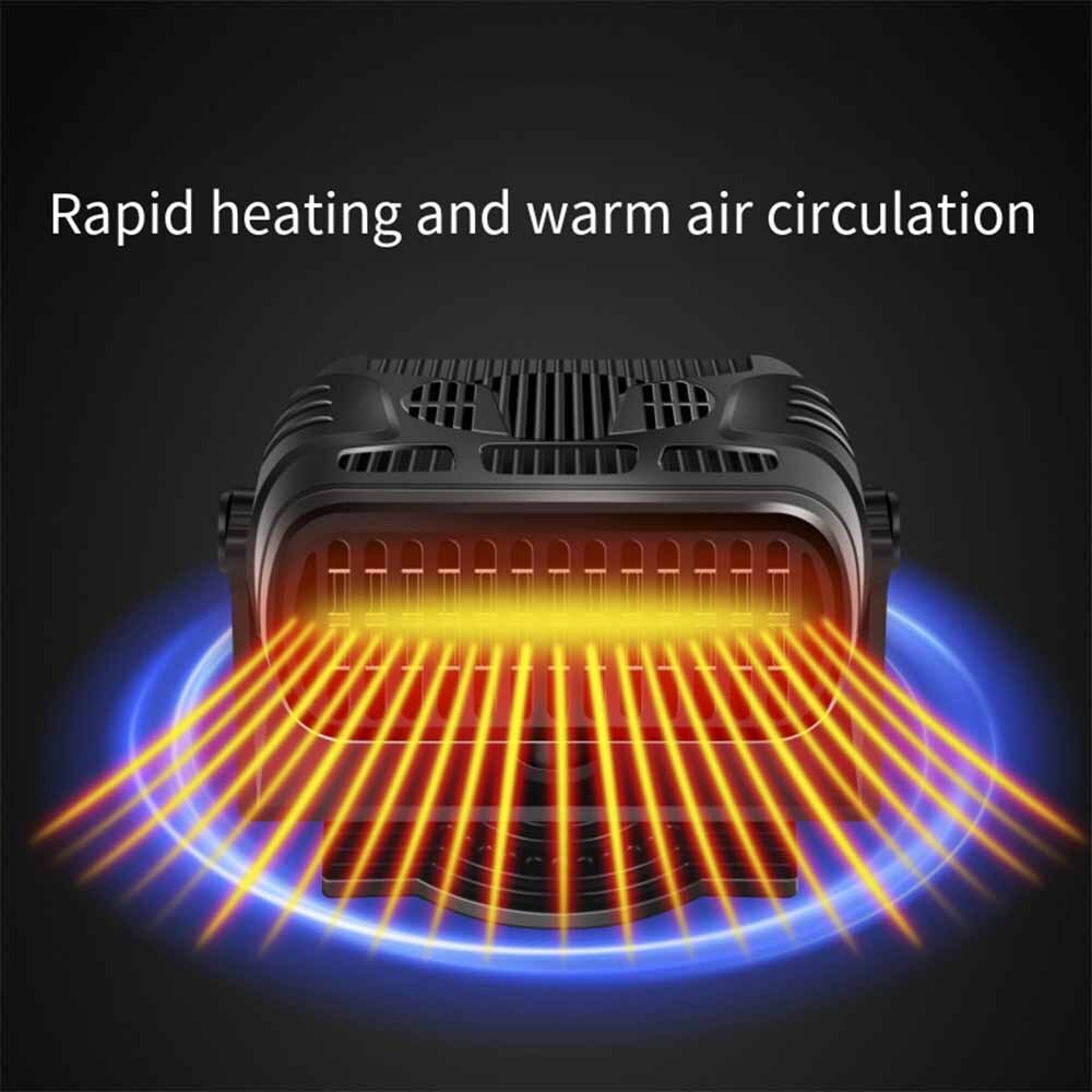 Portable Electric Heating Fan Defogger Defroster 360° Demister 12V Car