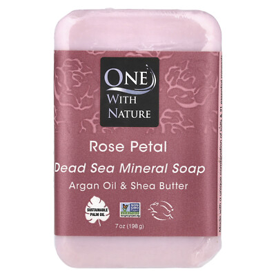 Dead Sea Mineral Soap Bar, Rose Petal, 7 oz (198 g)