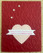 Hearts & kisses friendship valentine card kit of 6 made w/ Stampin' Up!