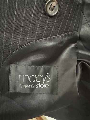Lauren Ralph Lauren Blazer Jacket Men's 42R Black Striped Notch Single Breasted - Picture 4 of 6
