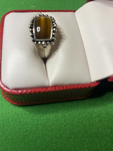 Sterling Silver Tiger Eye Ring Size 6.75 - 第 2/3 張圖片