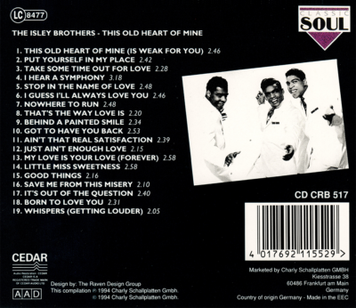 The Isley Brothers ~ This Old Heart Of Mine CD 1994 Charly Germany