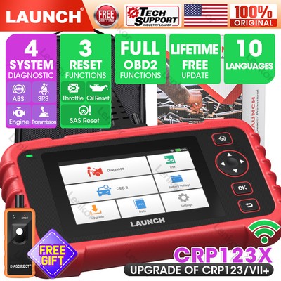 LAUNCH X431 CRP123X OBD2 Car Scanner Auto Diagnostic Tool Scan ABS SRS Engine AT