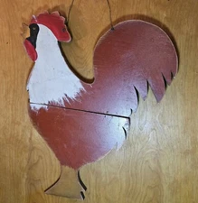 Antique Primitive Folk Art Wood Rooster