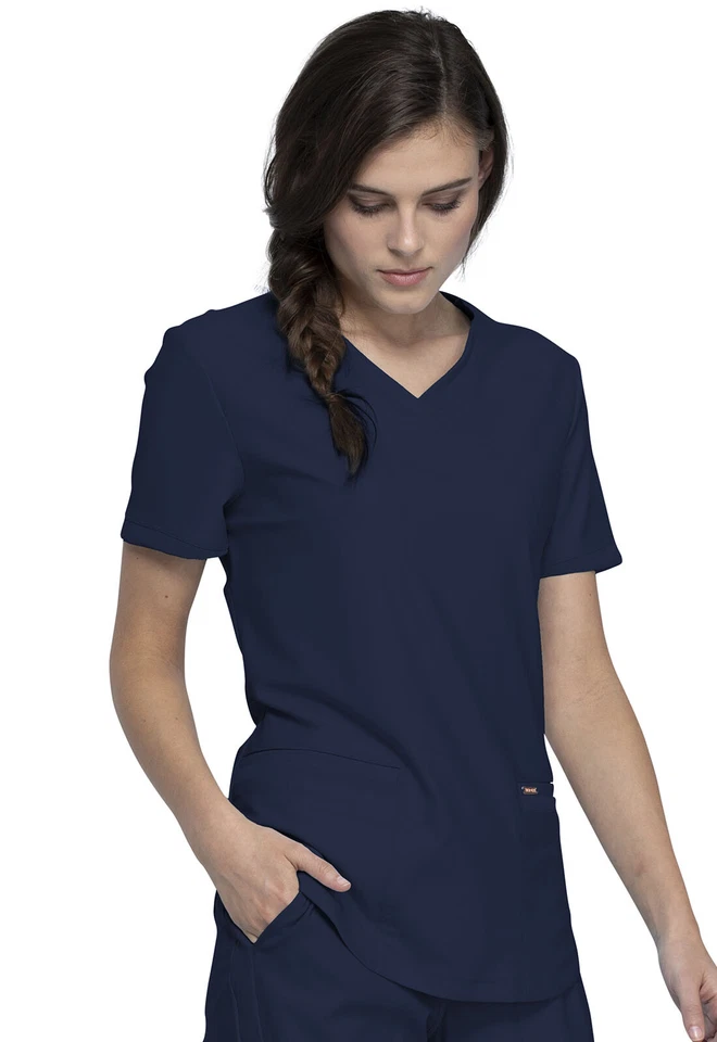 Cherokee Scrubs Form V Neck Top CK840 NAV Navy Free Shipping - Image 4 of 4