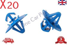20 X BLUE DOOR TRIM BUMPER PLASTIC SIDE MOULDING CLIPS FOR RENAULT VAUXHALL