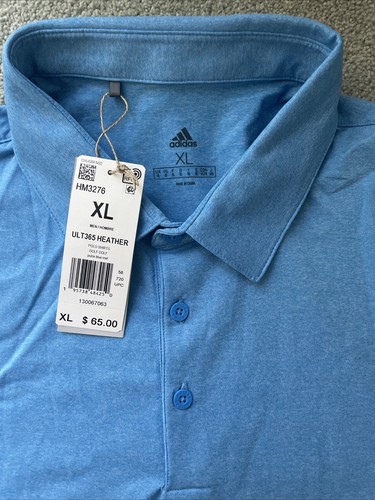 ADIDAS GOLF Men's Sz XL ULT 365 HEATHER Short Sleeve Polo Blue NWT