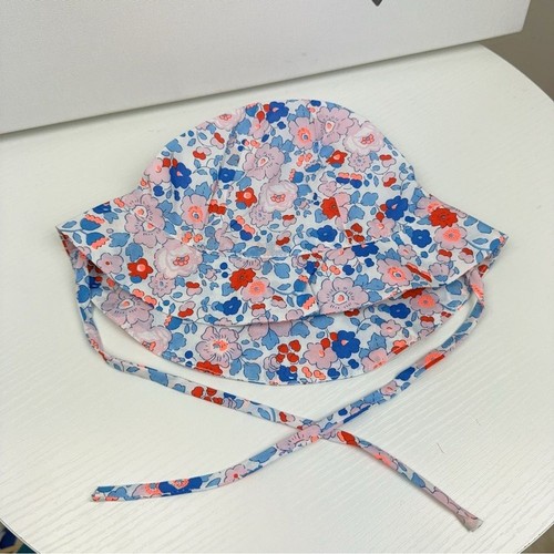 NWT Jacadi Paris Liberty Floral Print Cotton Sun Hat with Tie SIZE 6M - Picture 2 of 5