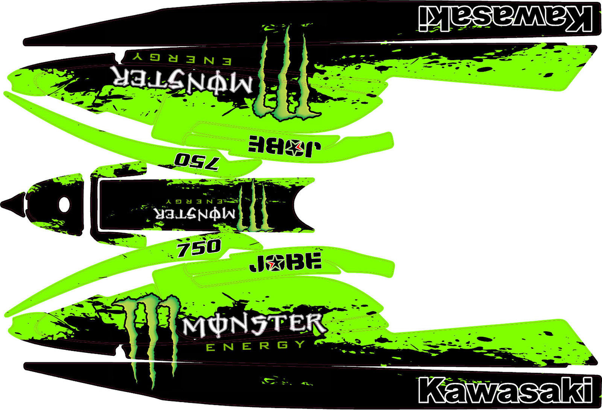 スキーシール 92-98 Kawasaki 750 sx sxr sxi graphics kit decals jet ski