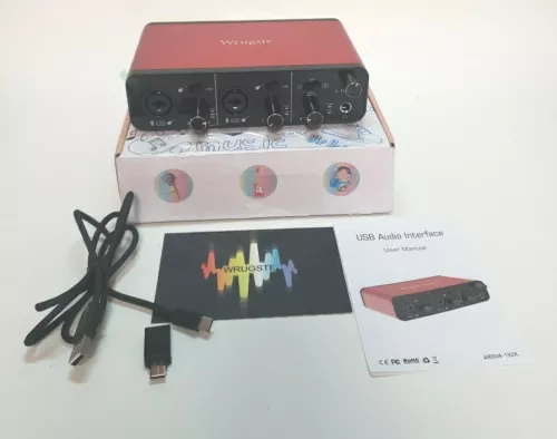 Wrugste Red Black Phantom Power Portable USB Audio Interface For Recording BY026