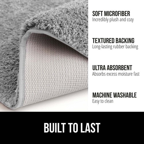 GORILLA GRIP Premium Bath Rug, Soft, Thick Bathroom Mat Rugs, Machine Washable, - Picture 3 of 5
