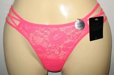 LADY PRINCESS - NEW - SIZE:MEDIUM -SHEER PINK LACE  STRAPY SIDES THONG  PANTY 