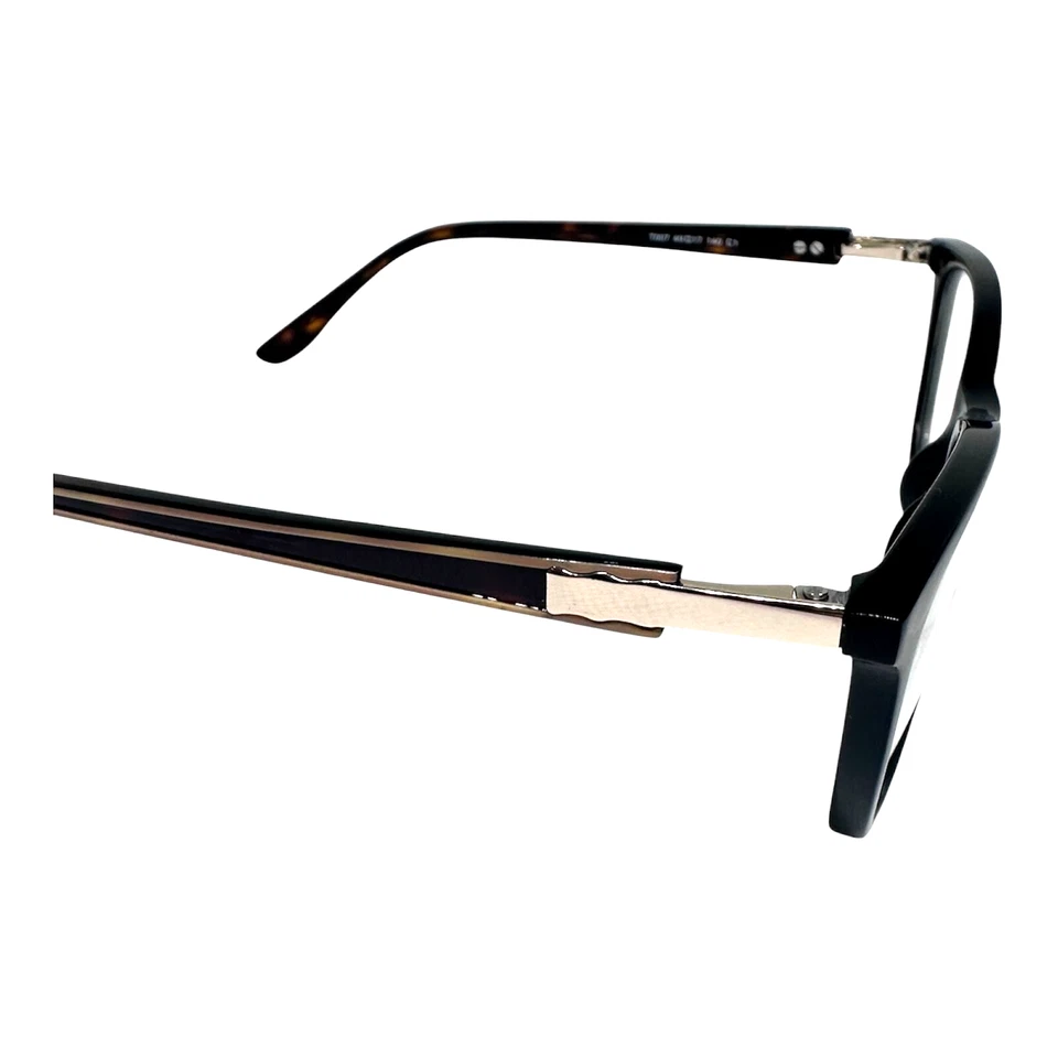 Anteojos para mujer ojo de gato negro dorado acetato habanero hechos a mano 48-17-140 Foto 2 de 4